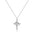 Wholesale brass real gold electroplated inlaid zircon cross necklace