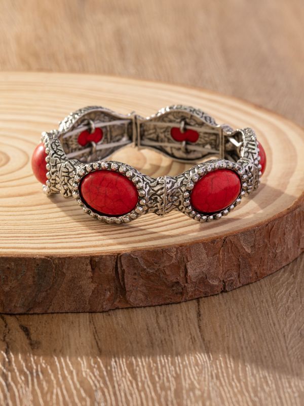 Wholesale Bohemian Oval Pattern Turquoise Bracelet ACC-BT-Gaoz003