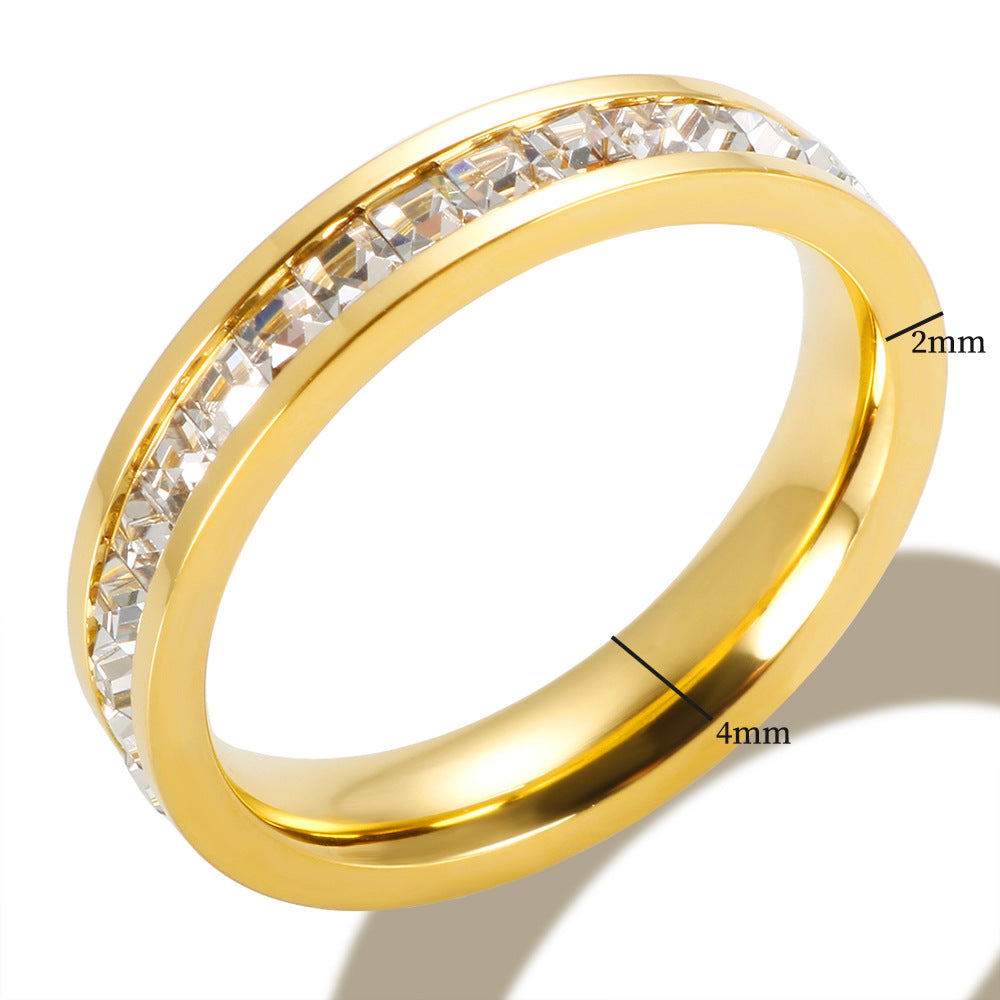 Wholesale Stainless steel gold-plated multi-layered irregular-shaped ring