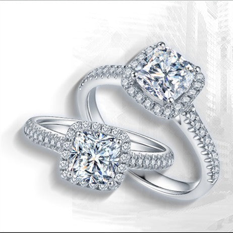 Wholesale Copper Square Zircon Ring European Style Fashion Jewelry for Women Gift