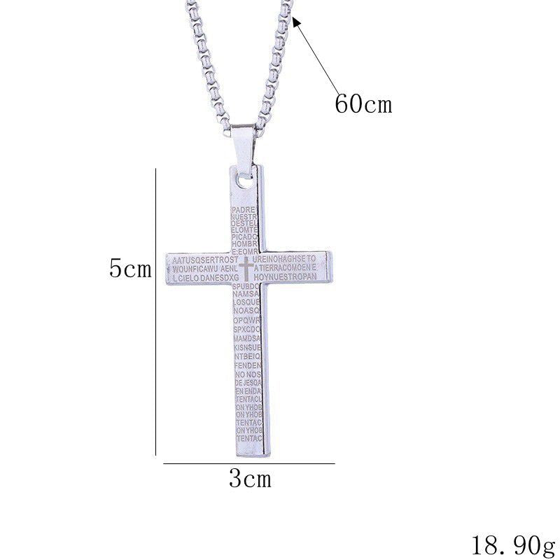 Wholesale Cross Hip Hop Pendant Necklace