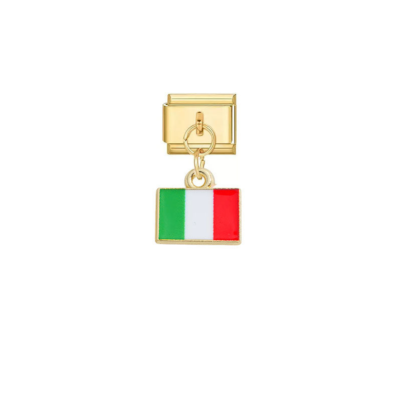 Wholesale Stainless Steel DIY Nation-themed Pendant Modules for Italy Fashion Accessory