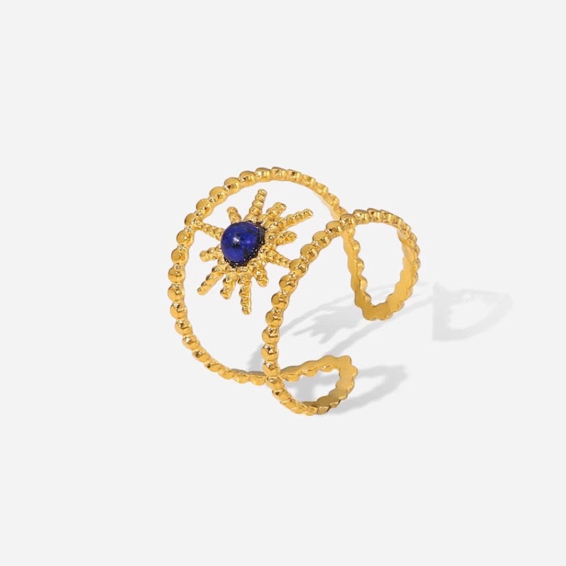 Wholesale Trendy Egyptian Style Multi-Layer Open Ring Copper Star Motif Jewelry Accessory