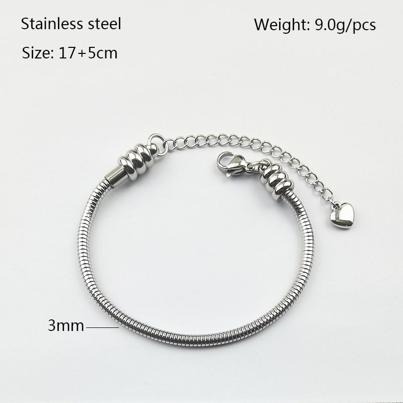 Wholesale Stainless steel waterproof snake bone bracelet