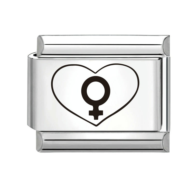 Wholesale  Italian Charm Bracelet 9mm DIY Splicing Removable Black and White Series Stainless Steel Composable Bracelet