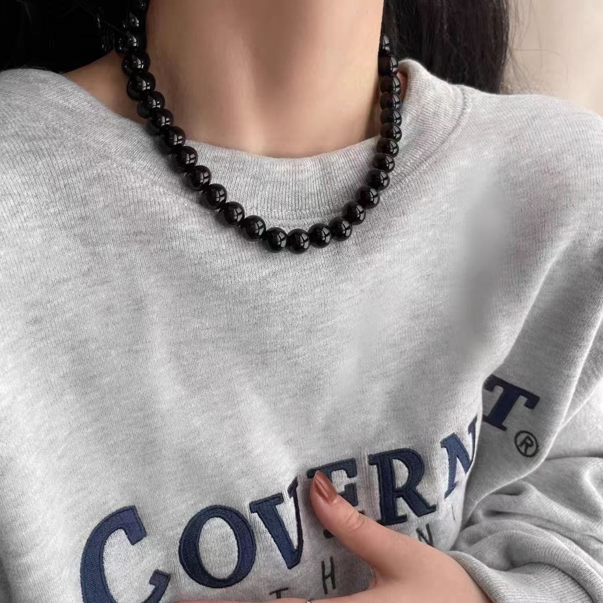 Wholesale Black Pearl Magnetic Buckle Necklace