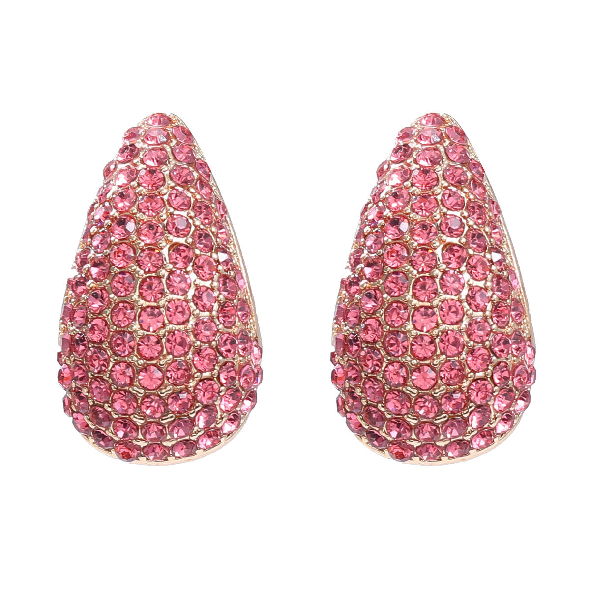 Wholesale Colorful Diamond Earrings Full of Diamond Drop-shaped Earrings Ear Studs ACC-ES-JL029
