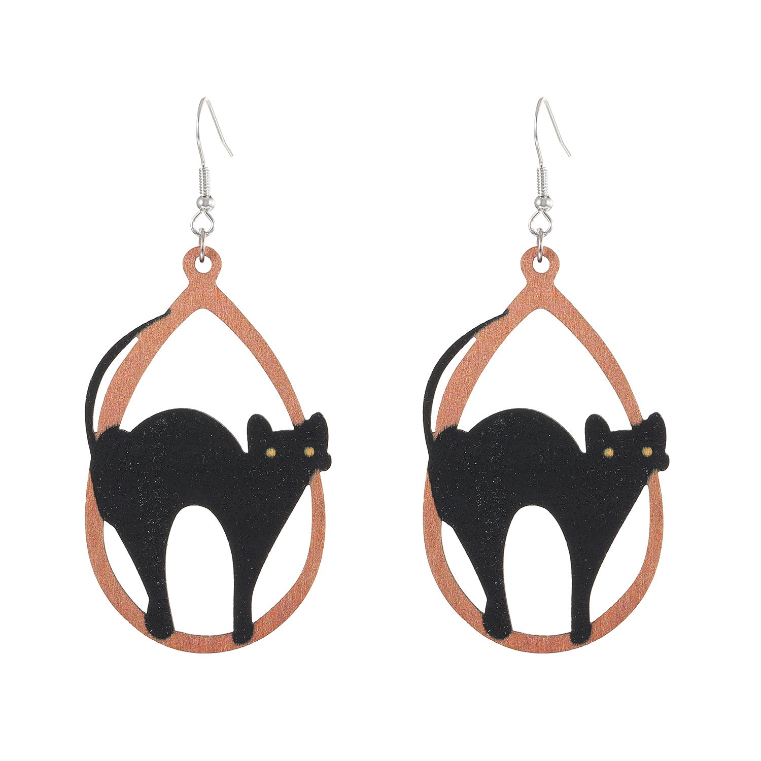 Wholesale Wooden  Earrings Funny Pumpkin Maple Leaf Ghost Design Party Wear Fashion Accessory