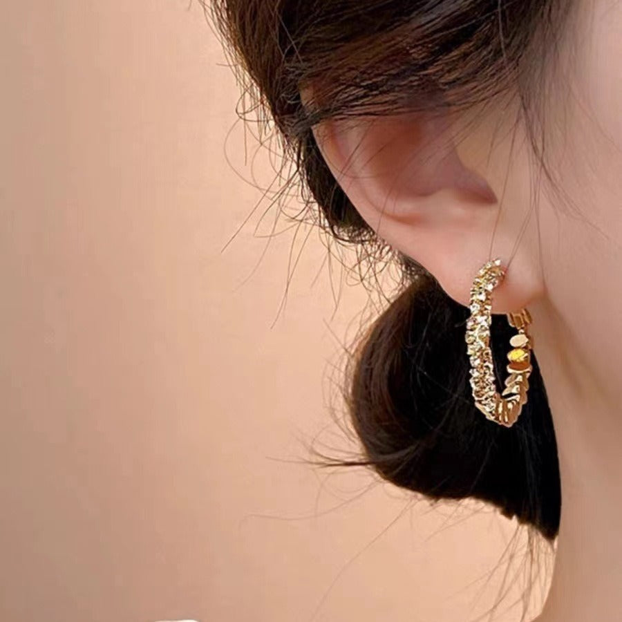 Wholesale  light luxury hoop earrings exaggerated earrings