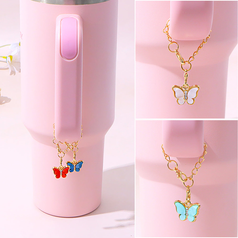 Wholesale Cute Butterfly Keychain Metal Electroplated Bag Charm for Gifts