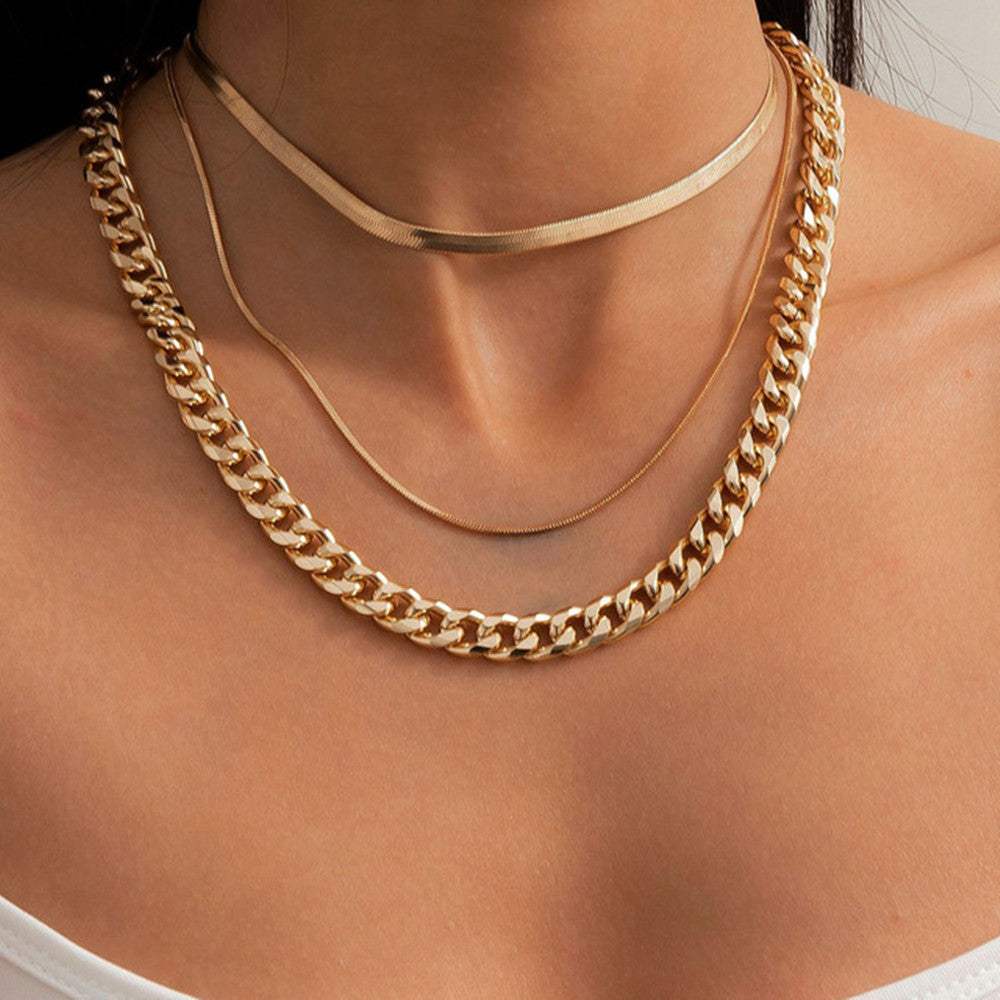 Wholesale Snake bone thick multi-layered necklace