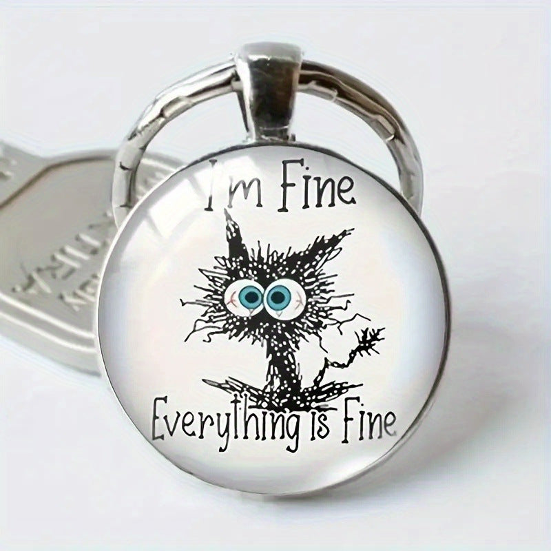 Wholesale Cat Time Gem Zinc Alloy Keychain Cute Retro Keychain ACC-KC-Yunz001