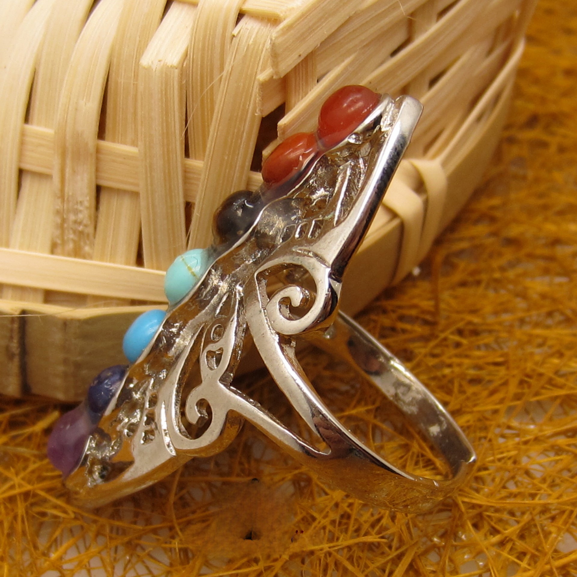 Wholesale Crystal Ethnic Style Ring Lapis Lazuli Ring