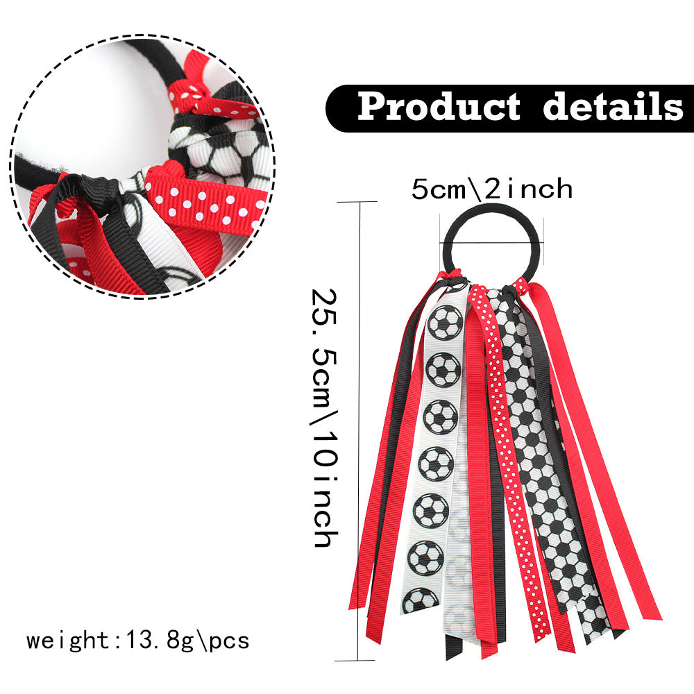 Wholesale 10pcs  Football Cheerleading Bow Hair Clips Hair Scrunchies