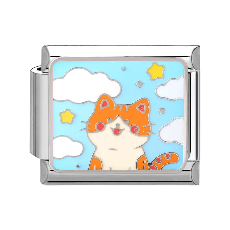 Wholesale Italian Charm Bracelet 9mm DIY Cartoon animal-themed   Stainless Steel Composable Bracelet