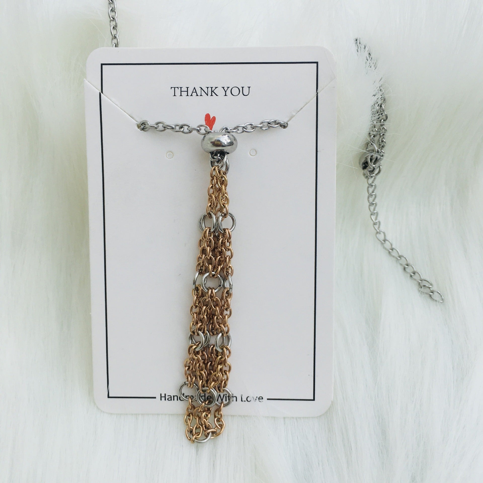 Wholesale Contrasting Color Design Replaceable Crystal Natural Stone Adjustable Metal Mesh Necklace ACC-NE-RongGuan005