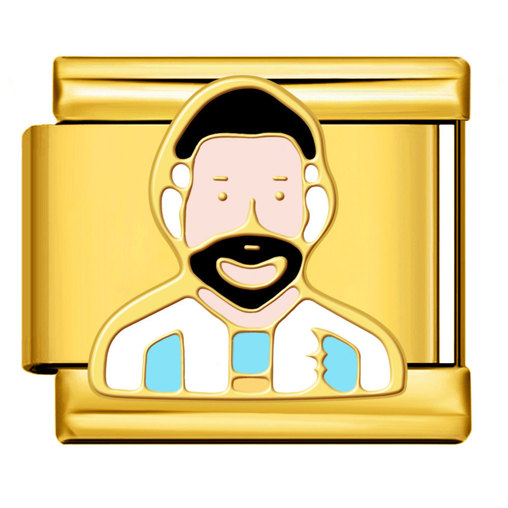 Wholesale 9mm Italian Charm Starter Bracelets DIY square Single Section Creative Stainless Steel Composable Bracelet