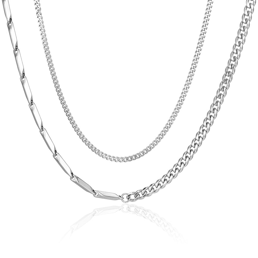 Wholesale Titanium Steel Double Layer Vintage Necklaces ACC-NE-Yixin002