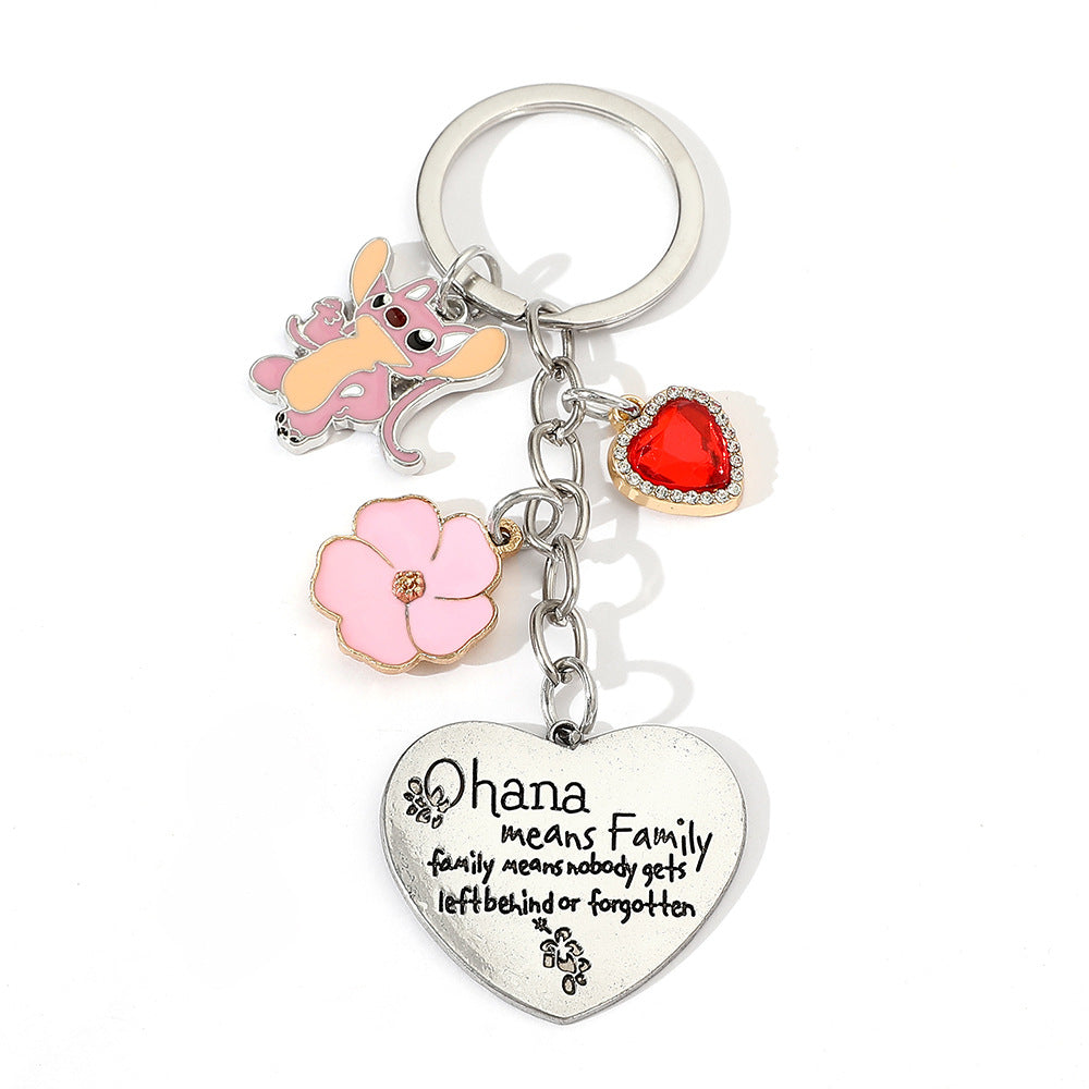 Wholesale  Pink Love Pendant Keychain
