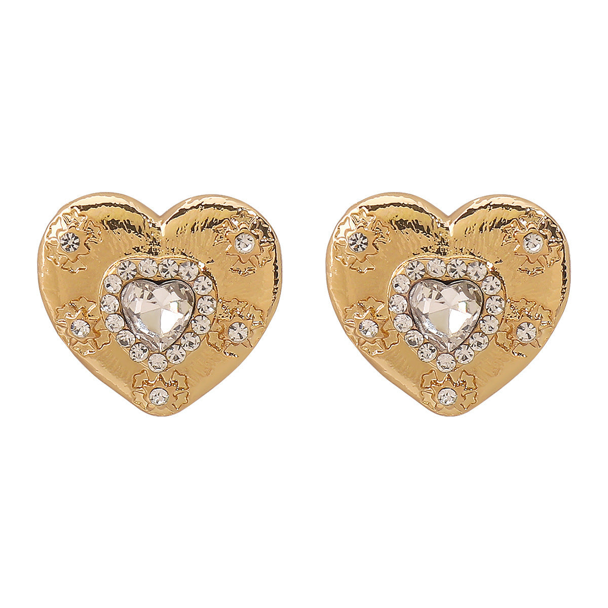 Wholesale temperament glass diamond love geometric ring