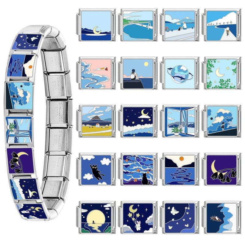 Wholesale Italian Modular Stainless Steel DIY Bracelet Watch Band – Boutique Resale Fashion Accessory