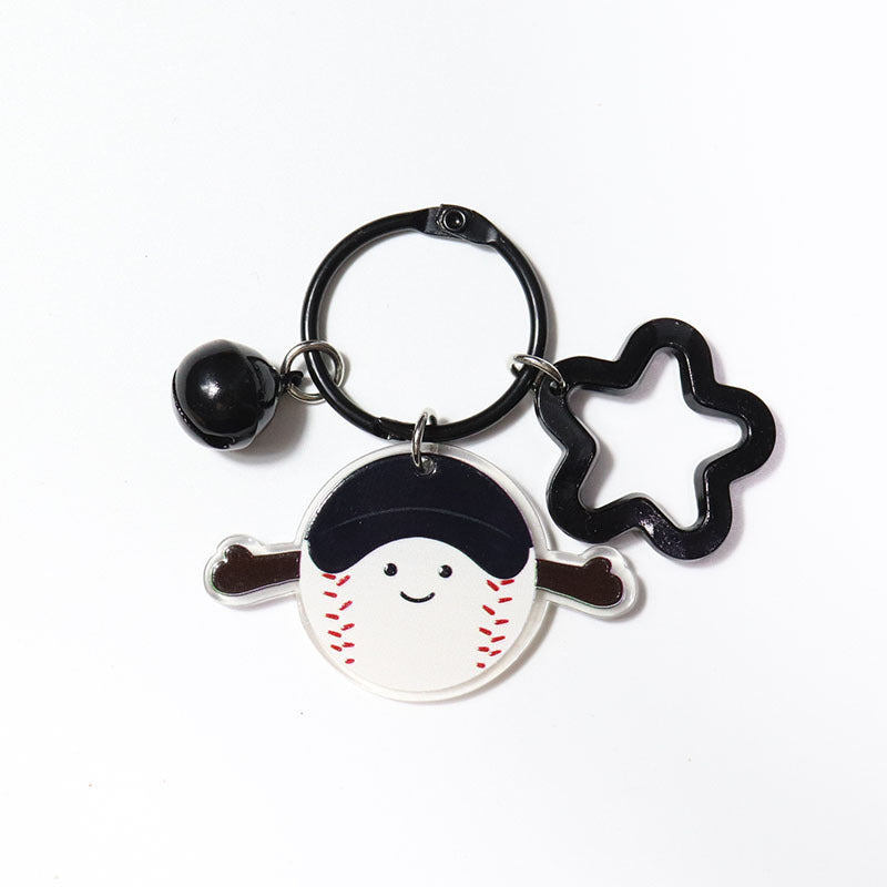Wholesale Reversible Cartoon Sports Cap Acrylic  Keychain