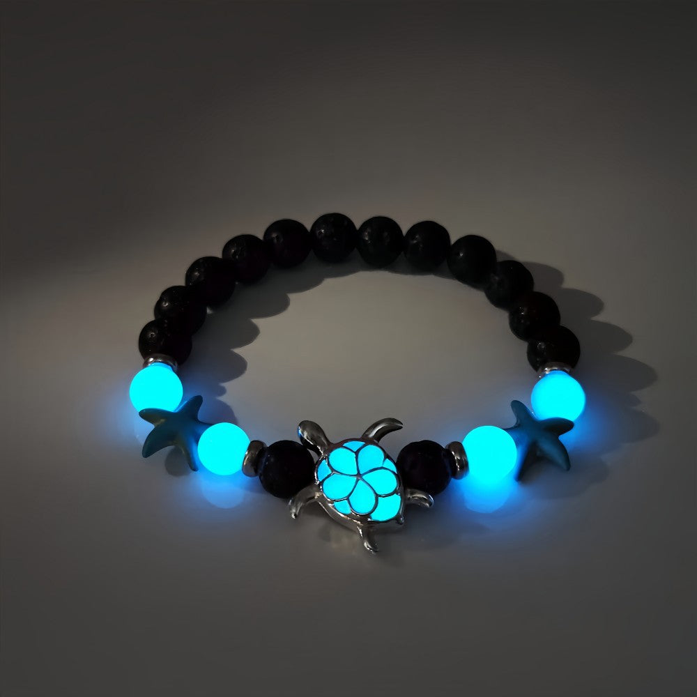 Wholesale Luminous turtle volcanic stone starfish bracelet