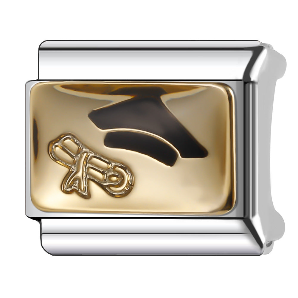 Wholesale Italian Charm Bracelet 9mm DIY Splicing Tutorial Student Series Stainless Steel Composable Bracelet