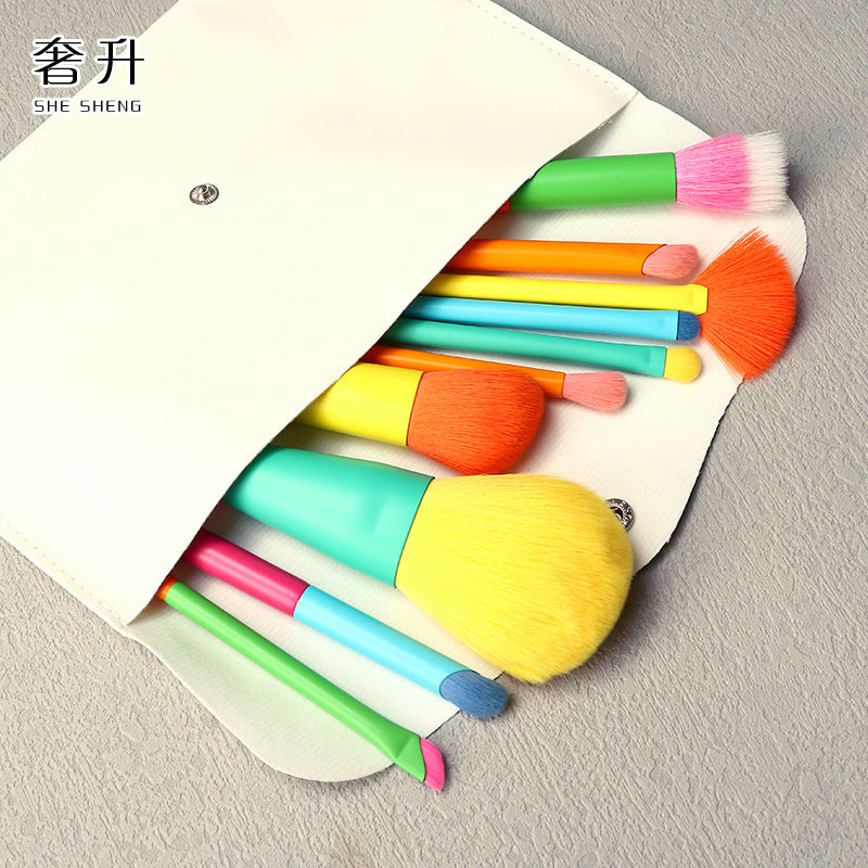 Wholesale Colorful 10pcs/set Loose Powder Eyeshadow Makeup Brush Set ACC-MB-Feim002