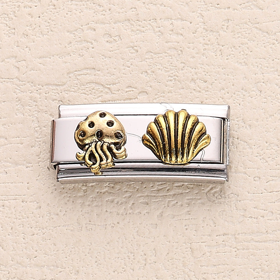 Wholesale 10pcs Italian Charm Bracelet 9mm DIY Splicing Cute Creative Stainless Steel Composable Bracelet