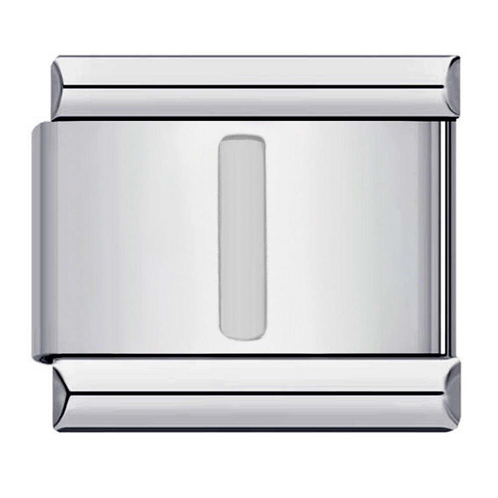 Wholesale Italian Charm Bracelet 9mm DIY Splicing Removable Silver Concave Letters Stainless Steel Composable Bracelet