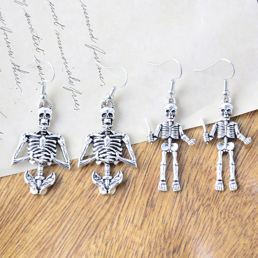 Wholesale Dark Punk Gothic Skull Pendant Earrings In Zinc Alloy For  Party Gift And Boutique Resale