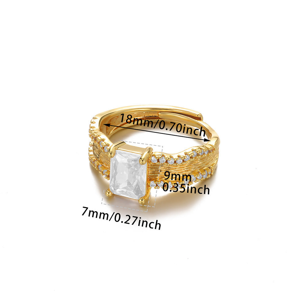 Wholesale Copper ring with zircon-encrusted heart and evil eye design