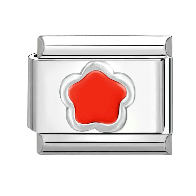 Wholesale Italian modular bracelet 9mm DIY splicing detachable flower series stainless steel combinable bracelet