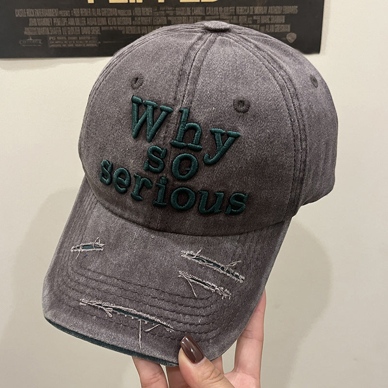 Wholesale  worn-out old three-dimensional embroidery color baseball cap