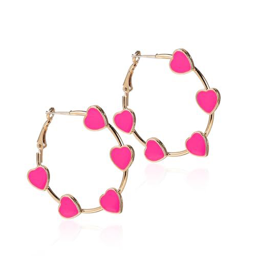 Wholesale five-pointed star Independence Day flag love heart earrings