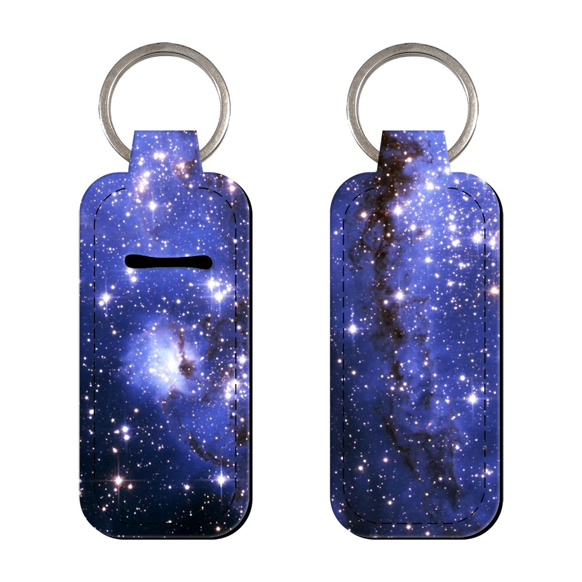 Wholesale 6pcs Creative pattern starry sky lipstick set keychain
