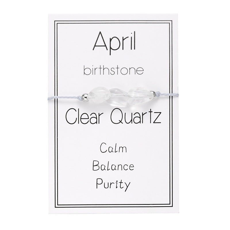 Wholesale Birthstone Girls' Bracelets Hand-Woven Adjustable Bracelets