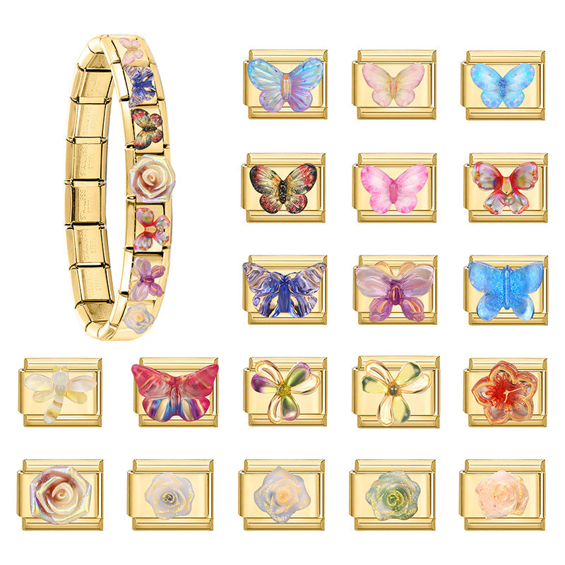 Wholesale Italian Charm Bracelet 9mm DIY Splicing Cute Creative Stainless Steel Composable Bracelet