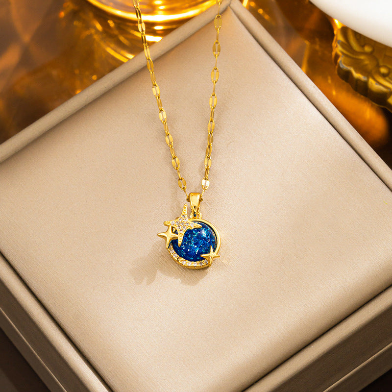 Wholesale Titanium Steel Necklace Planet Starry Sky Necklaces Clavicle Chain ACC-NE-Kucai002