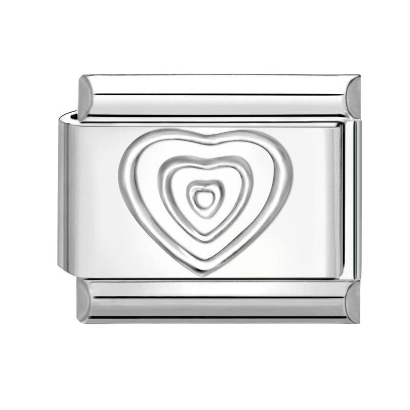 Wholesale Electroplated Stainless Steel Multicolor Heart Pendants DIY Jewelry Accessory