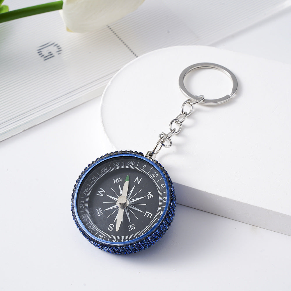 Wholesale Rhinestone Outdoor Mini Aluminum Alloy Compass Keychain Keychains Accessories ACC-KC-ZhiYa011