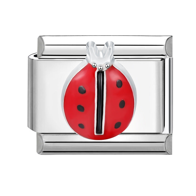 Wholesale Italian Charm Bracelet 9mm DIY Splicing Insect Series Stainless Steel Composable Bracelet