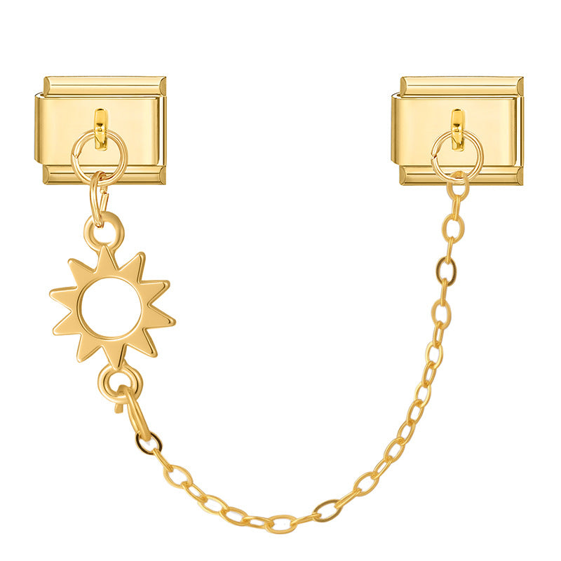 Wholesale Italian Charm Bracelet 9mm DIY Splicing Double Pendant Stainless Steel Composable Bracelet