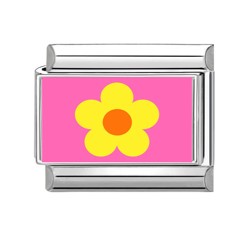Wholesale Stainless Steel DIY Flower Charm Bracelet,  Fashion Jewelry Accessory for Everyday Wear