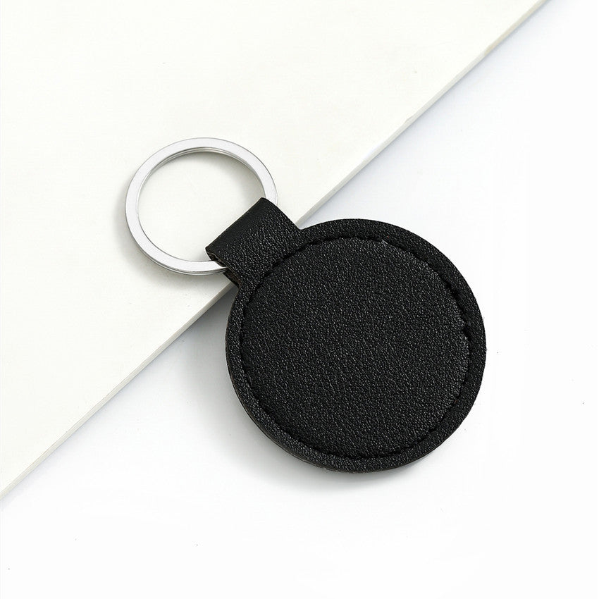 Wholesale solid color PU leather keychain