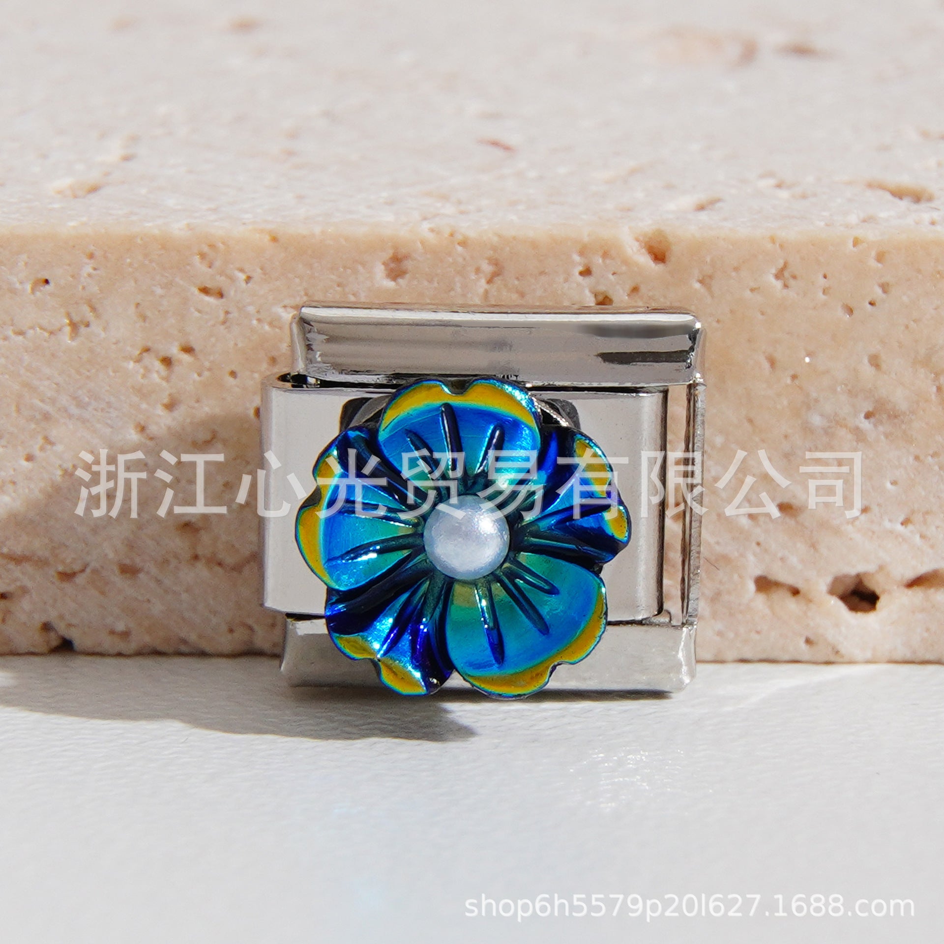 Wholesale Italian Charm Bracelet 9mm DIY Splicing Flower Series Stainless Steel Composable Bracelet