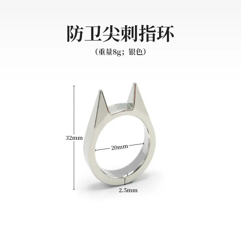 Wholesale Cat Ear Self Defense Ring With Window Breaker Gold Zinc Alloy Fashion Accessory For Women Men Boutique Gift