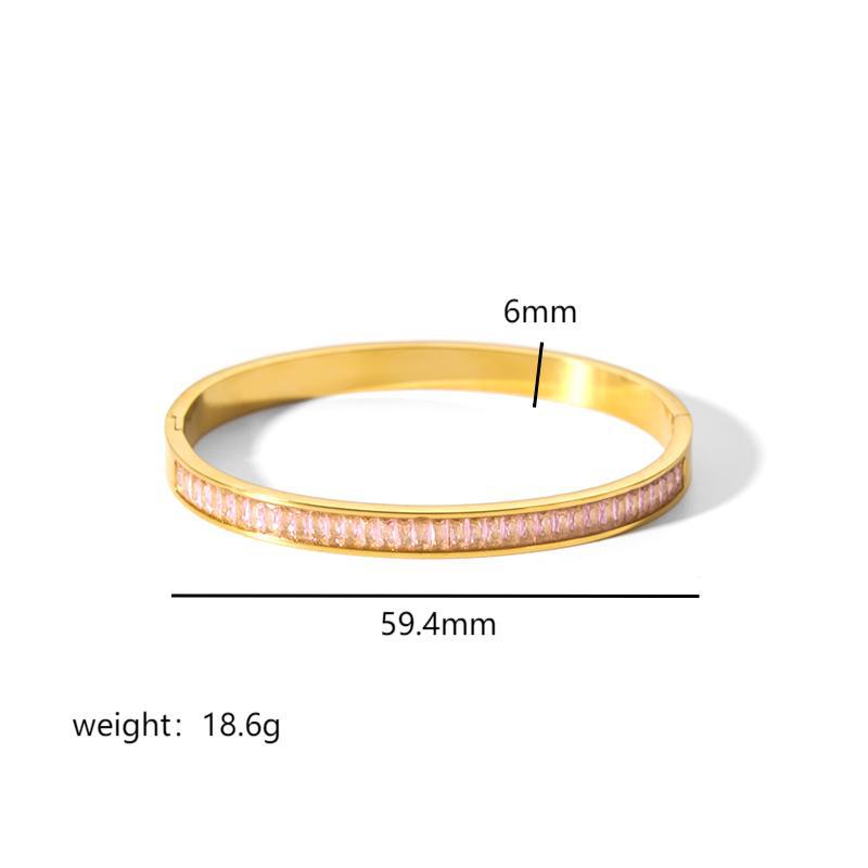 Wholesale Light Luxury Style 18K Gold Stainless Steel Inlaid Zirconium Bracelet ACC-BT-LiQuan001