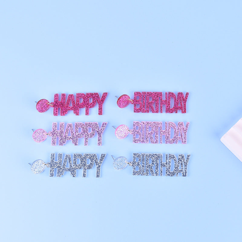 Wholesale Acrylic Birthday cake earrings